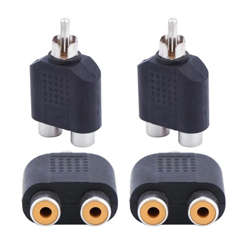 4 set Audio Connector Adapter Plug RCA Splitter AV Converter 1-Male to 2-Female - Photo 5/9