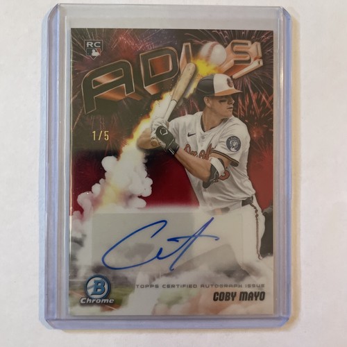Bowman Chrome Coby Mayo Adios 2025 radiocontrol automático rojo 1/5 Baltimore Orioles  - Imagen 1 de 2
