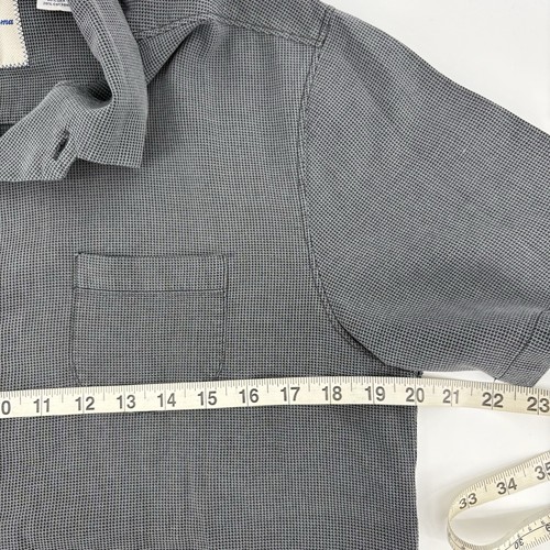 Tommy Bahama graues gewebtes kurzärmliges Hemd mit Knopfleiste Herrenmode 80 Prozent Seide - Bild 7 von 9