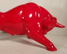 Mid-Century Vintage Royal Haeger Red Bull Eric Olson 18"