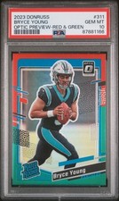 2023 Bryce Young Donruss Optic Preview  #311 Red Green Rookie Card RC PSA 10