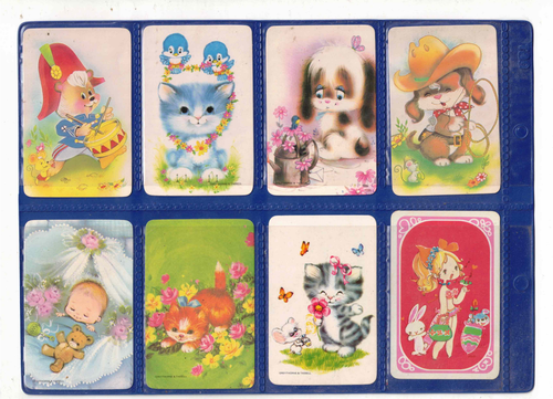 Swap Cards Vintage 1970's lot of 8 cards in plastic sleeve