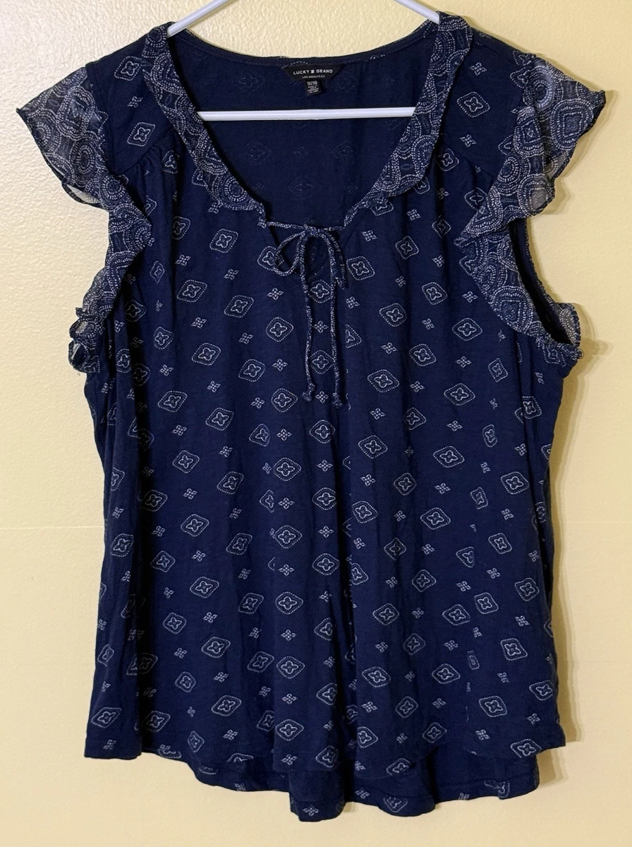 Lucky Brand Top Donna Scollo A V, Maniche Lunghe, In Morbida Maglia Elasticizzata, Colore Unito, Per Layering O Look Unico - 4