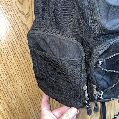 Vintage Eastsport Hiking Backpack Black Utility 9 Pockets Adult Back To School - Picture 4 of 16