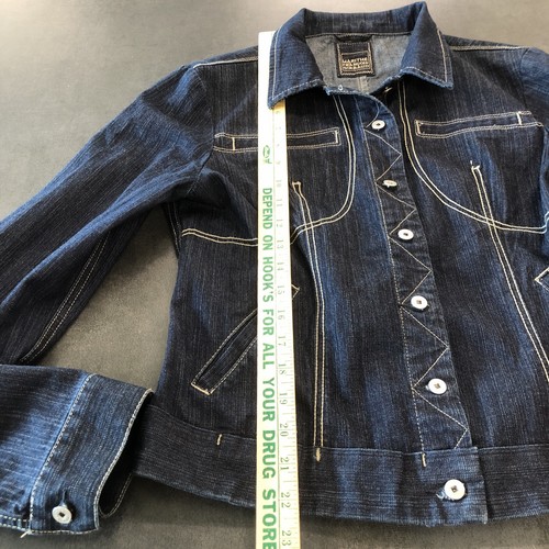Chaqueta de Jean Marithe Francois Gerbaud Denim Graffitti Lavado Oscuro Elastizada L Mujer - Imagen 7 de 16