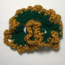 NWT Gold Green Handmade Crocheted Hair Scrunchie