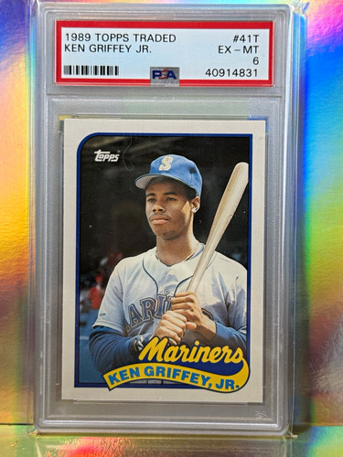 Topps Traded 1989 Ken Griffey Jr Seattle Mariners #41T RC PSA 6 Rookie EX- Mint