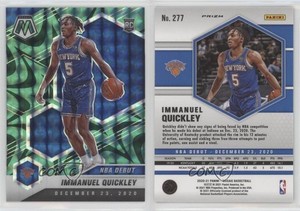 2020-21 Panini Mosaic NBA Debut Reactive Green Prizm Immanuel Quickley Rookie RC