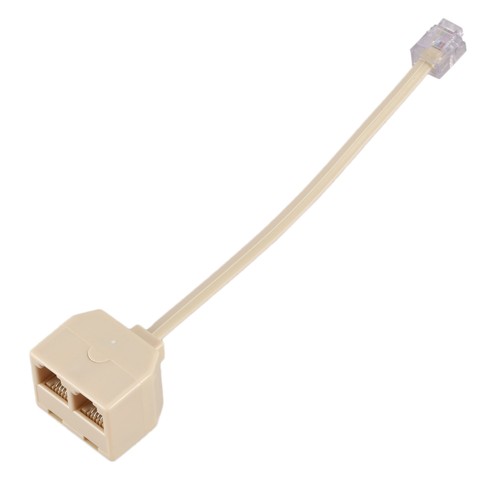 RJ11 6P4C 2-drożne gniazdo telefoniczne gniazdo liniowe rozdzielacz adapter beżowy V8K64771 - Zdjęcie 3 z 8