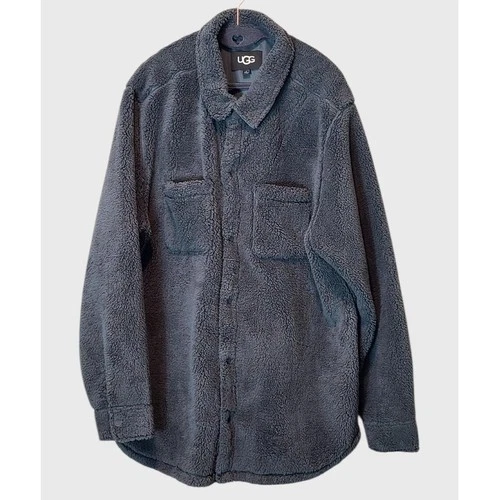 UGG Men Gordon Sherpa Shacket Dark Grey Fleece Shirt Jacket XL 1144372 - product listing photo