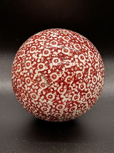 Antiker viktorianischer schottischer Teppich Ball rote Kreise Wirbel - Bild 10 von 11