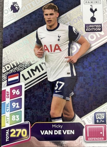 Panini Adrenalyn XL Premier League 2025 MICKY VAN DE VEN LIMITED EDITION Card