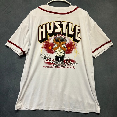 Camisa Jersey East West Hustle Malla Ropa de Calle Botón Manga Corta Doble Cara - Imagen 2 de 11