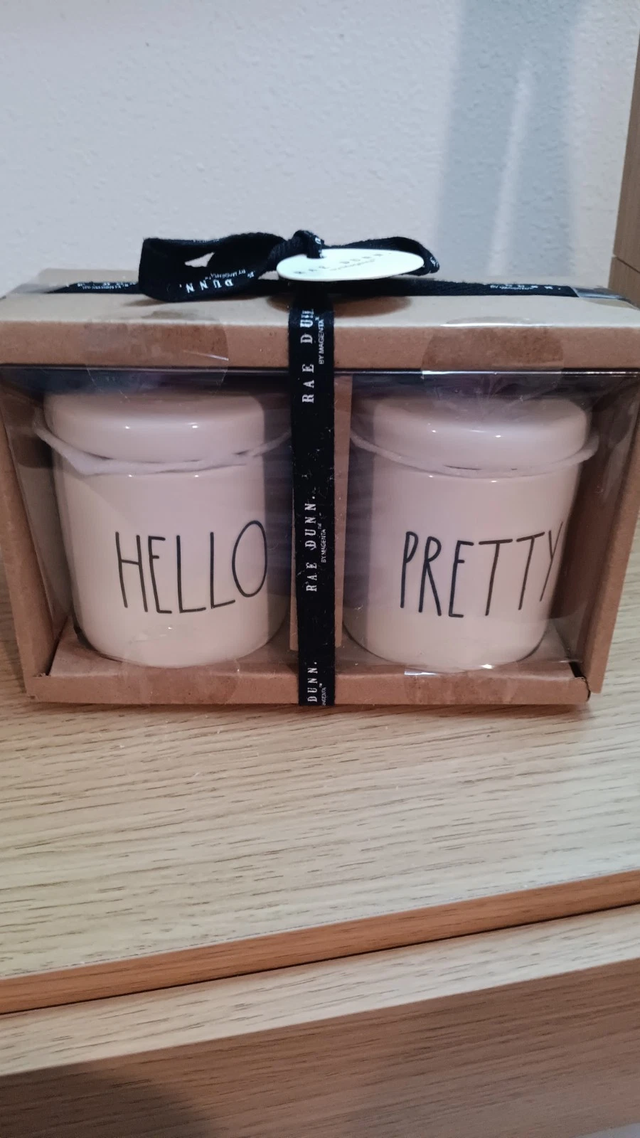 Rae Dunn New HELLO PRETTY Canister Set Flower Knobs By Magenta