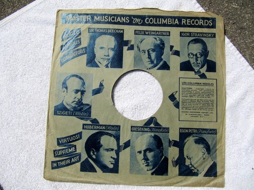Igor Stravinsky PABLO CASALS Picture Sleeve SZIGETI Huberman Cello HMV COLUMBIA - Picture 2 of 5