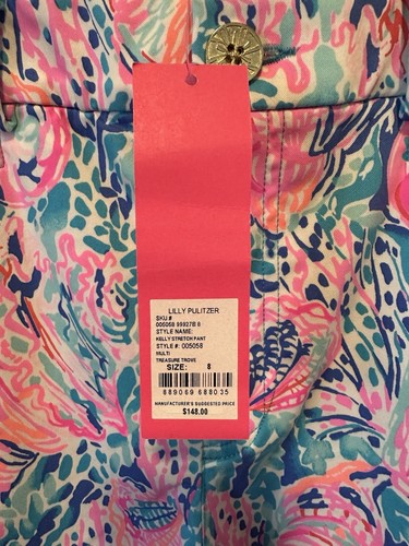 Lilly Pulitzer Kelly Stretch Pant Multi Treasure Trove Size 8 New - Picture 7 of 7