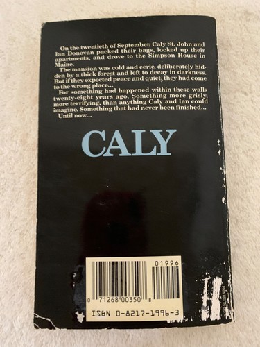 Caly by Sharon Combes 1987 Zebra PB 3rd Printing Good Vintage Horror - Picture 3 of 10