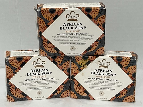 Nubian Heritage African Black Soap Bar Soap 5 oz Bar(S) Lot 3