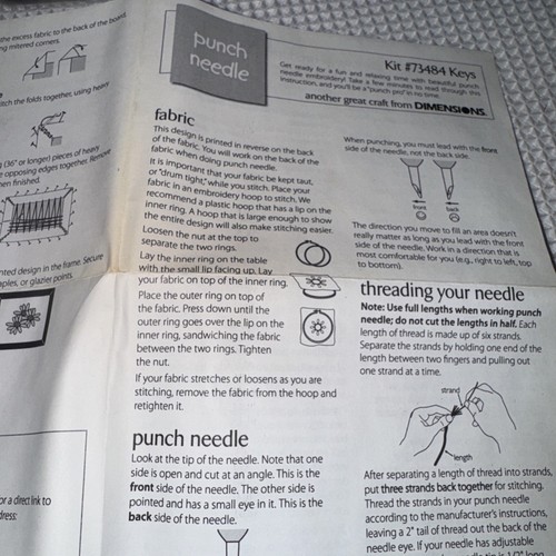 Dimensions Keys Easy Punch Needle Kit 5”x7" 13x18cm 73484 2008 Thread & Fabric - Picture 7 of 8
