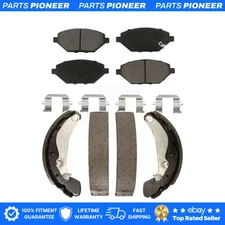 Front Rear Ceramic Brake Pads And Drum Shoes Kit For 2016-2021 Chevrolet Spark
