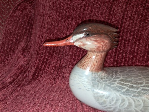 Vintage T. Temple Carved Red Breasted Merganser Hen Signed & Dated 1987 - Picture 23 of 23