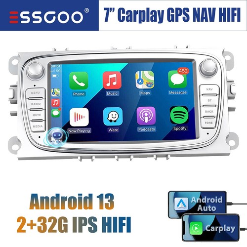 Android 13 Carplay Autoradio Für Ford Focus MK2 Mondeo S C-max Galaxy GPS RDS BT - Bild 1 von 13