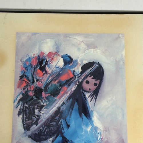 Vintage Sears Robuck Ted Degrazia "A Beautiful Burden" Print on Wooden Board - Picture 3 of 5