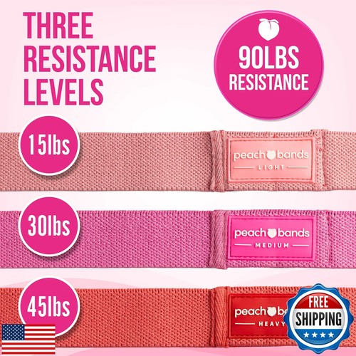 Peach Bands Body Bands Set - Long Fabric Resistance Bands for Women - Full Bo - Picture 3 of 5