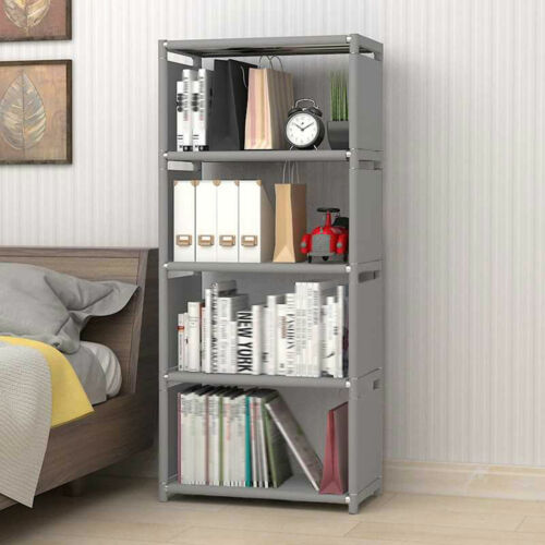 4-Tier Waterproof Bookcase Bookshelf Display Storage Unit Shelving Stand - Picture 14 of 18