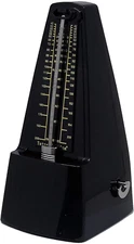 Black Traditional Wind Up Mechanical Metronome for Piano, Guitar, Violin, Drum a