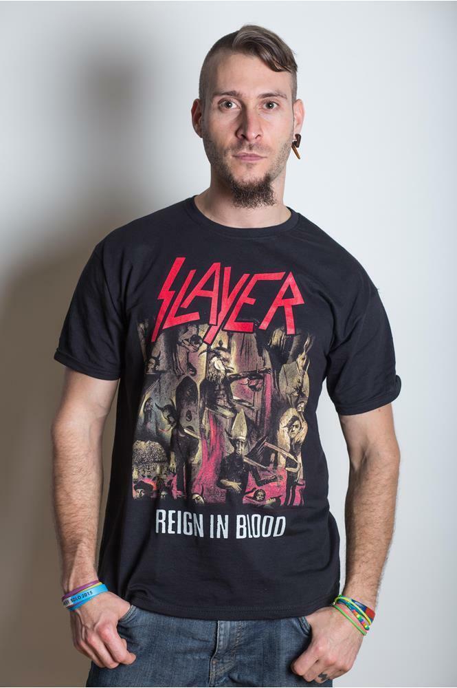 Official Slayer T Shirt Reign in Blood Black Classic Rock Official Slayer T Shirt Reign in Blood Black Classic Rock