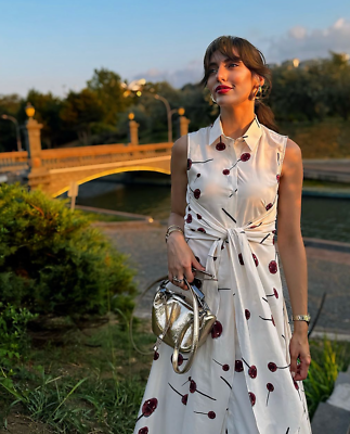 ZARA NEW SS24 ZW COLLECTION PRINTED POPLIN SHIRT DRESS 3089