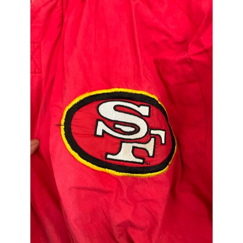 VTG NFL Embroidered Hooded Jacket Parka LARGE San Francisco 49ers Rare Superbowl - Picture 12 of 18