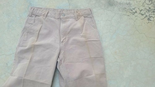 LEER Pantalones de Trabajo Carhartt Para Hombre Beige Calce de peto 33x30 Usados Manchados - Imagen 4 de 11