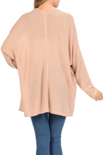Cárdigan tejido con cortina suelta informal frontal abierto de la colección Auliné para mujer - Imagen 15 de 69