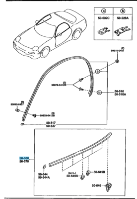 モールディング部品 FD01-50-640E/650Eセット MAZDA RX-7 RX7 FD3S Genuine Front Door Belt Line Molding