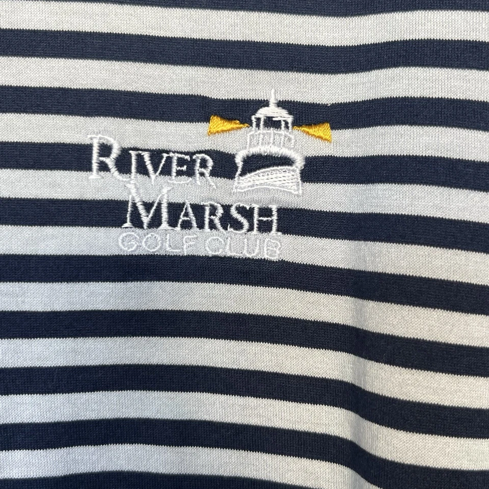 Buzz Off Men's Polo Shirt Oxford Golf Insect Shield Striped Black Golf Size L - Image 2 of 4