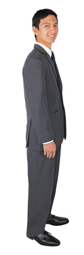 34R Steel Gray Twilight Modern Fit Tuxedo Jacket Flat Front Pants Charcoal Grey - Picture 4 of 5
