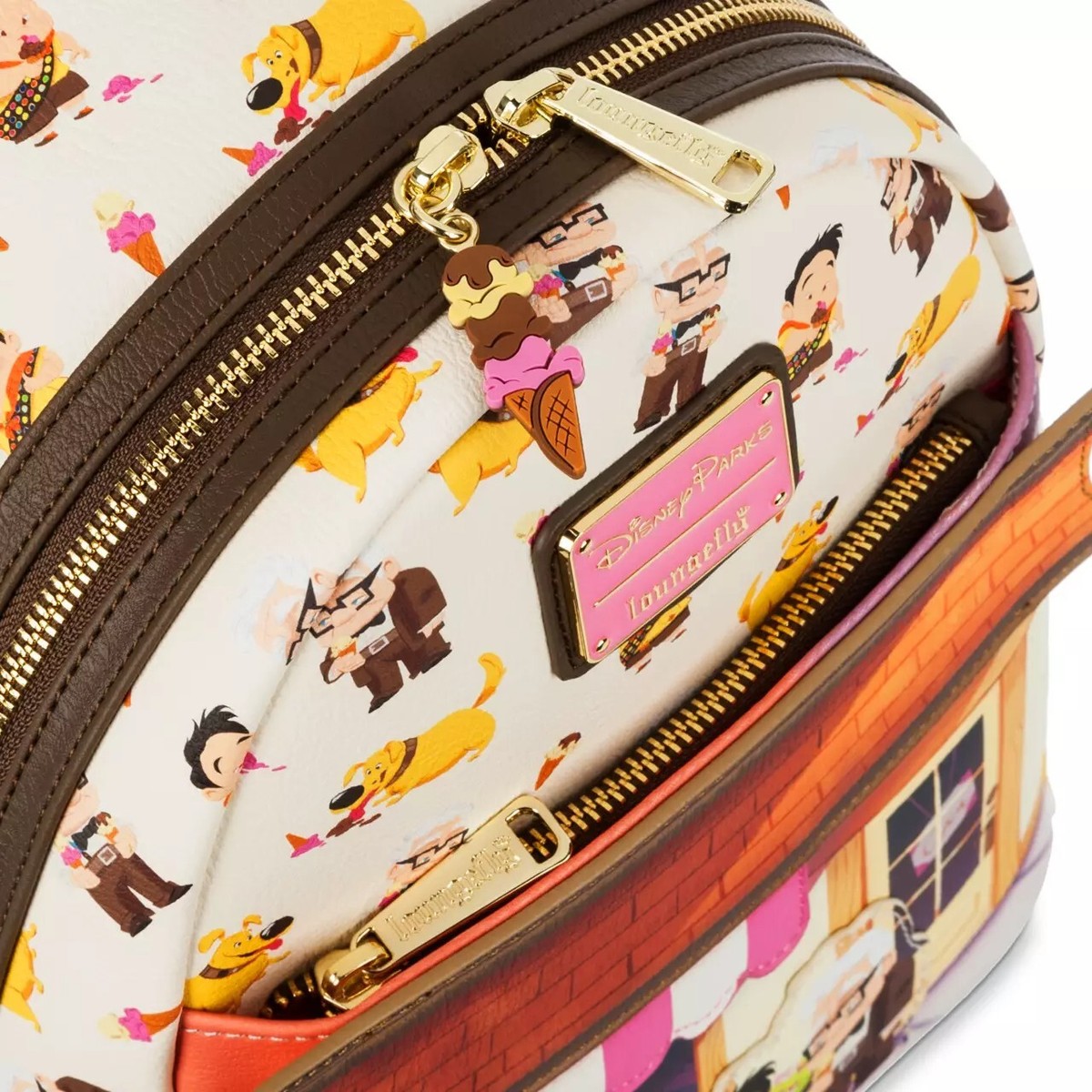 2023 Disney Parks Pixar UP Loungefly Mini Backpack Ice Cream Parlor 2023 Disney Parks Pixar UP Mini Backpack Loungefly Ice Cream  main image 3
