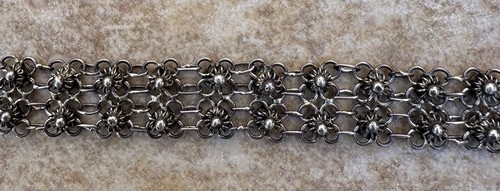 STUNNING Cannetille Filigree Mesh Chainmail Bracelet 925 Sterling Silver 7” - Picture 4 of 7