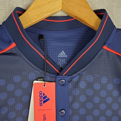 ADIDAS x USA GOLF NEW $90 Size 2XL Mens Henley Polo Shirt