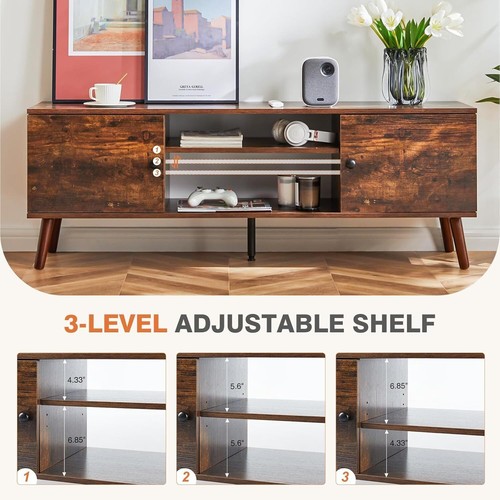 TV Stand for 55 60" TV Entertainment Center Media Console Table with Storage - Picture 3 of 7