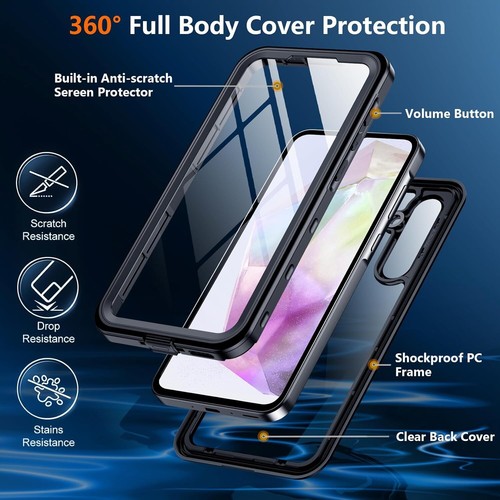 Funda impermeable militar a prueba de golpes resistente para Samsung Galaxy A35 5G - Imagen 6 de 11