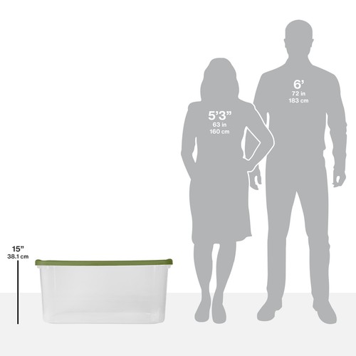 Clear Plastic Storage Container W/ Lid & Handles Large Stackable Box Bin 120 Qt - Picture 2 of 12