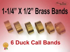 Duck Call Bands, Brass 1-1/4" X 1/2" wide, 6 Pack (1/2 dozen)