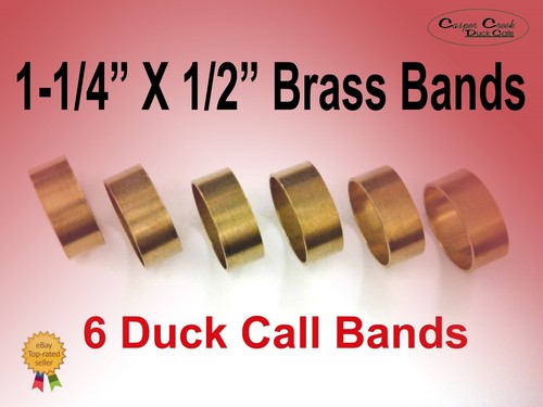Duck Call Bands, Brass 1-1/4" X 1/2" wide, 6 Pack (1/2 dozen) - Picture 1 of 2