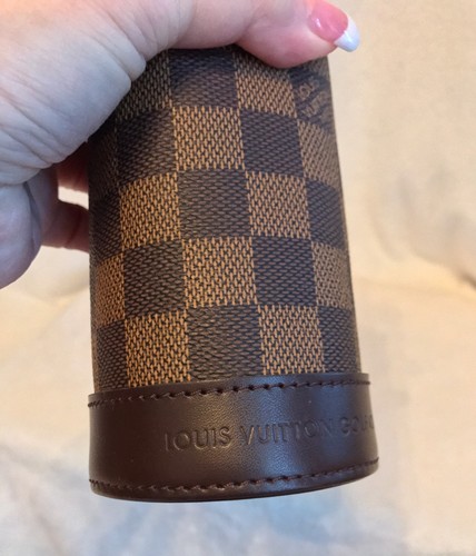 LOUIS VUITTON Brown Ebene Damier Bottle Holder Carrier "LV GOLF CUP 2001 JAPAN" - Picture 7 of 12