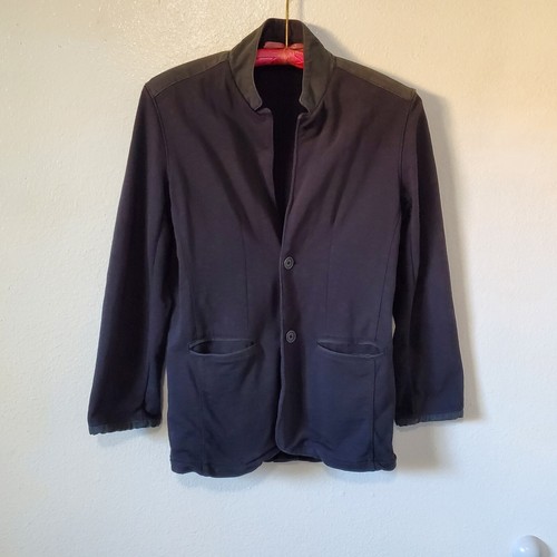 John Varvatos Mens 16R Knit Jacket Blazer Black French Terry Pockets Casual - Picture 15 of 17