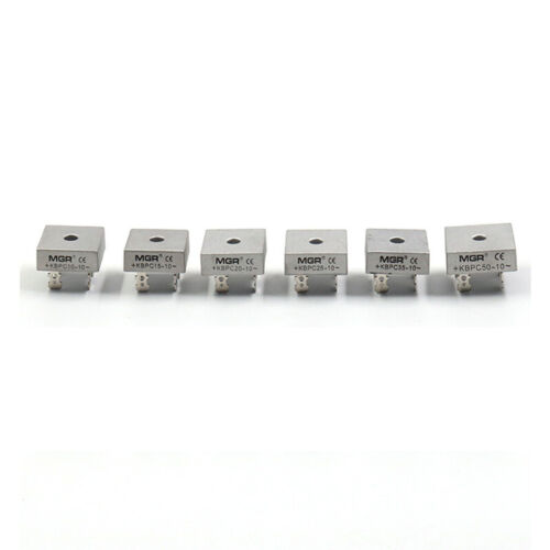 10A-50A Boîtier Métallique Monophasé Diode Pont Redresseur Dissipateur Chaleur KBPC5010 1000V - Photo 9/21