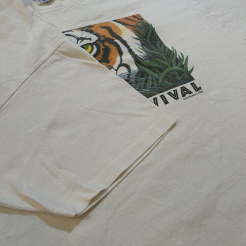 Vintage Human I Tees Bengal Tiger T Shirt XL 1993 Eye On Survival Endangered - Picture 4 of 5